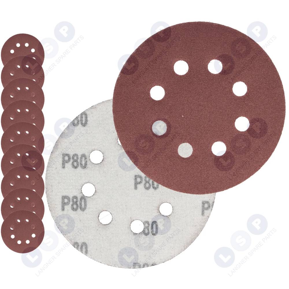 Brúsny papier na suchý zips do vibračnej brúsky 125 MM P80 10 ks